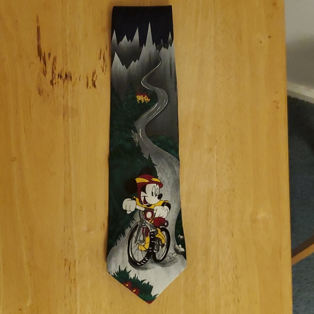 Mickey Mouse Biking by Balancine Inc. Tie vintage